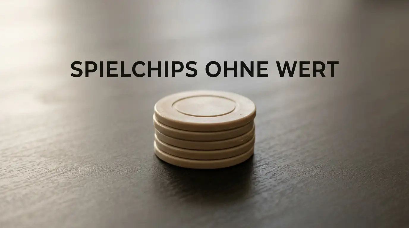 Kleiner Stapel neutraler Spielchips ohne Wertangabe auf einer schlichten Tischfläche