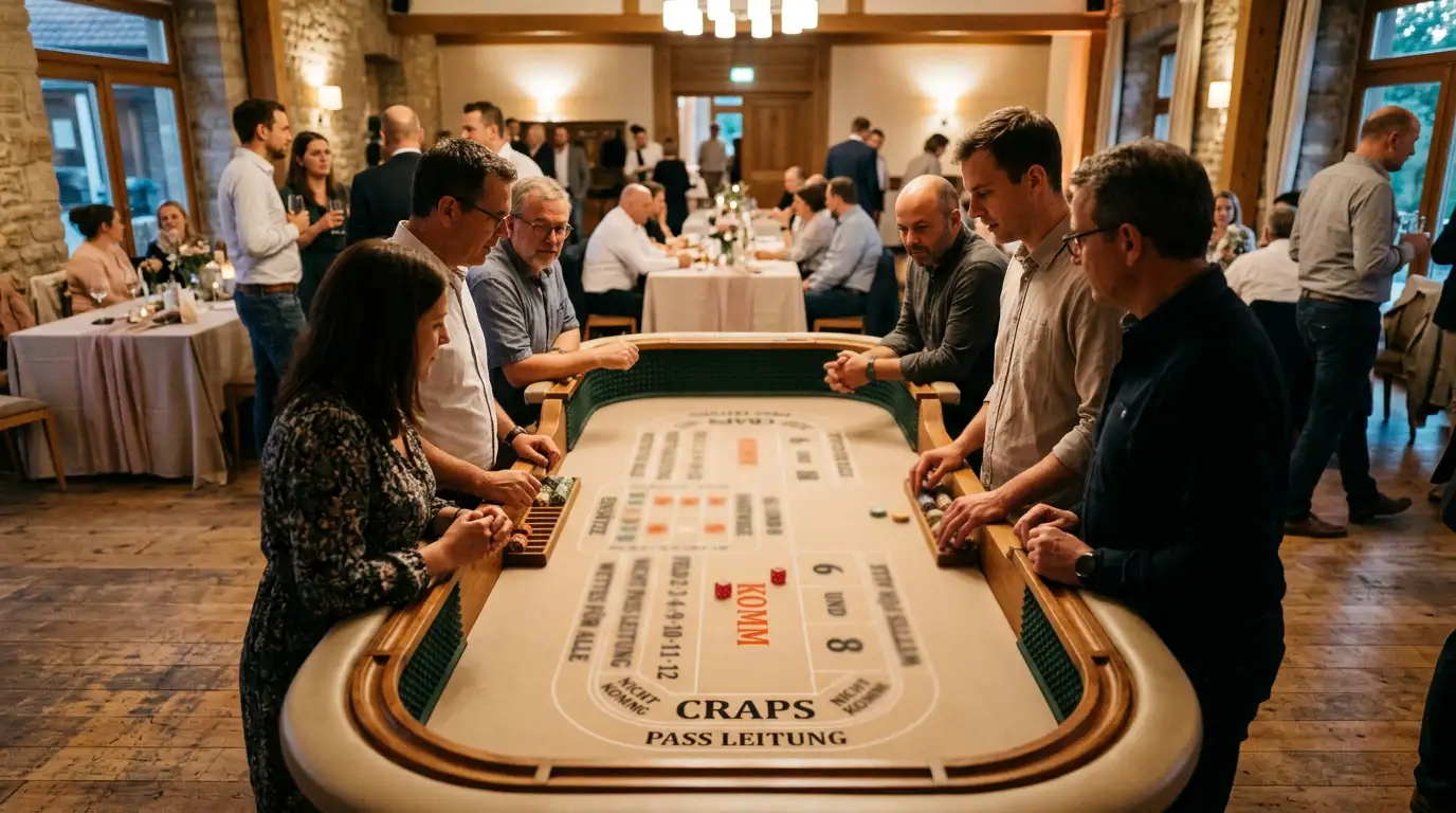 Craps-Tisch bei einer privaten Veranstaltung in Deutschland