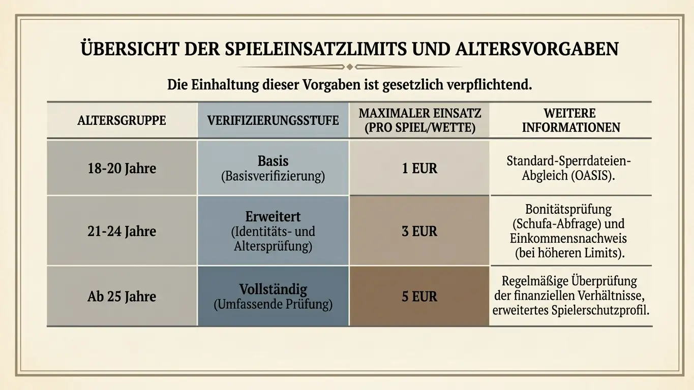 Offizielles Dokument mit GGL-Logo und Einsatzlimit-Tabelle