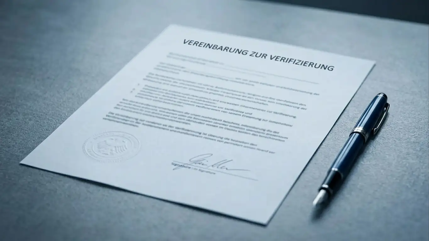 Dokument mit amtlichem Stempel als Sinnbild für die GGL-Whitelist legaler Spielotheken