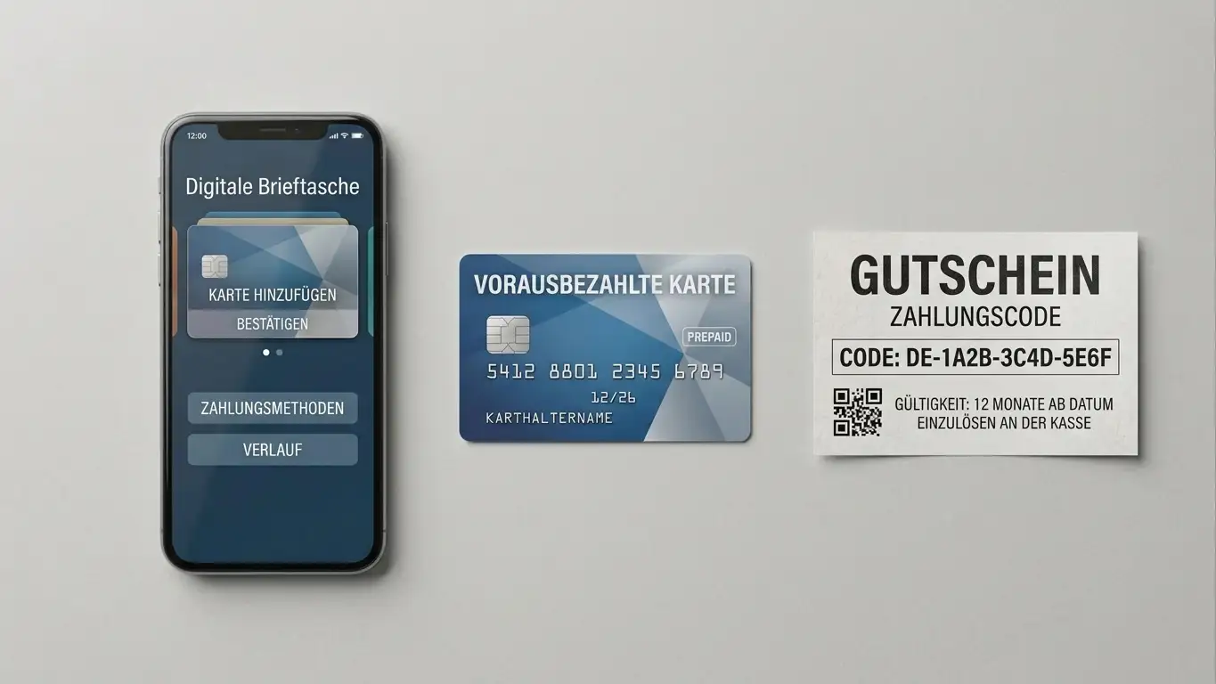 Vergleich von drei Jeton-Produktvarianten auf neutralem Hintergrund