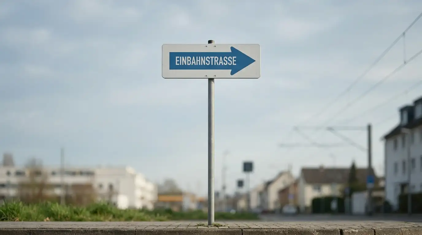 Einbahnstraßenschild als Sinnbild dafür, dass Klarna nur für Einzahlungen funktioniert