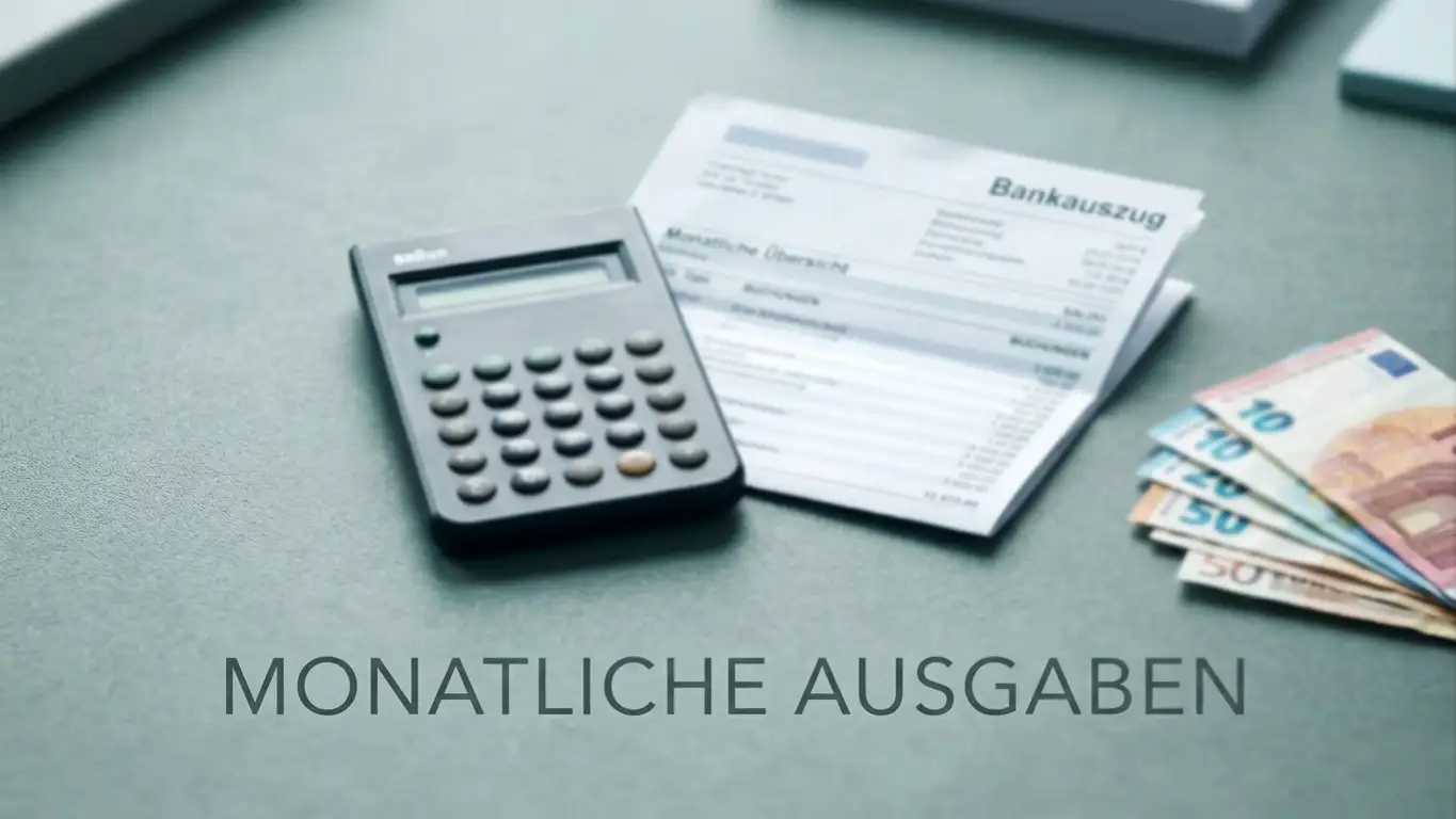 Taschenrechner und Kontoauszug als Symbol für das monatliche Einzahllimit beim Glücksspiel