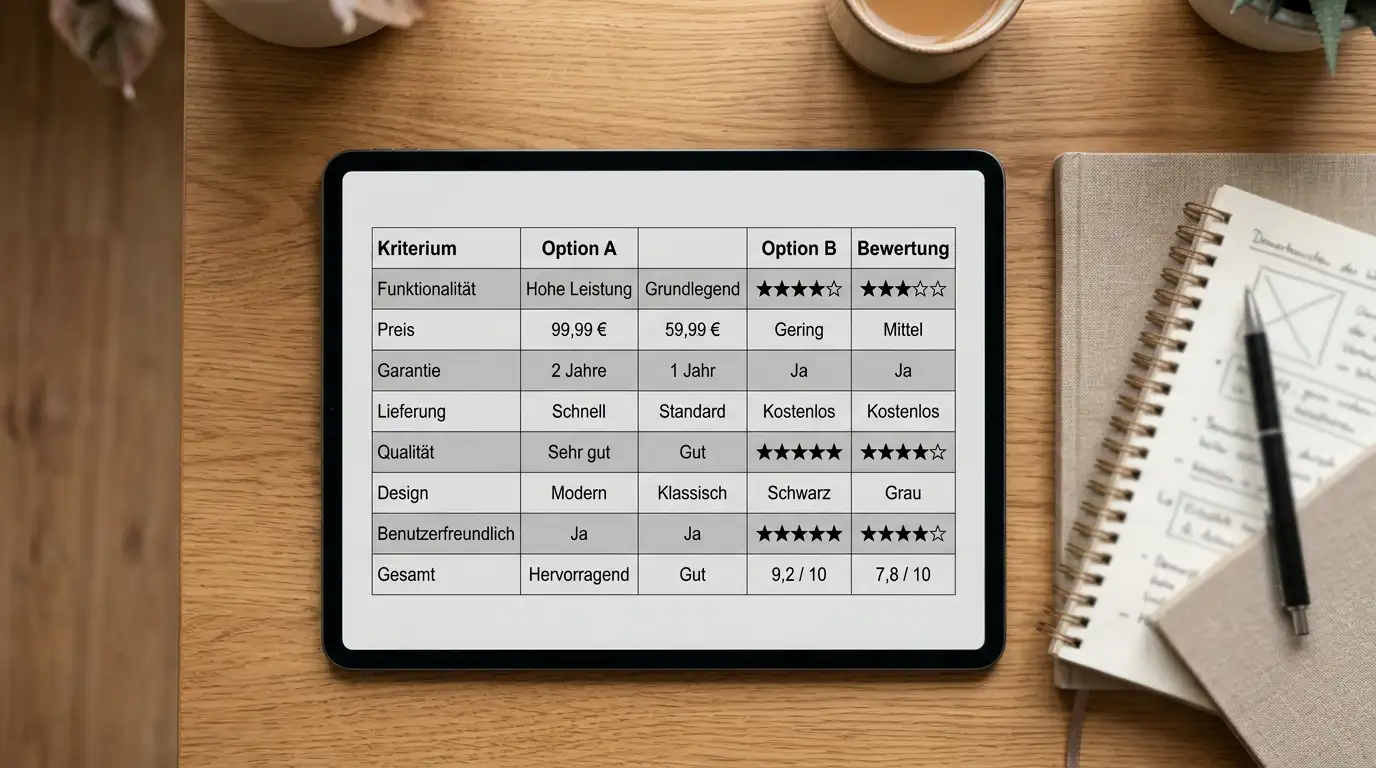 Vergleich mehrerer legaler Anbieter mit Kartenzahlung auf einem Tablet
