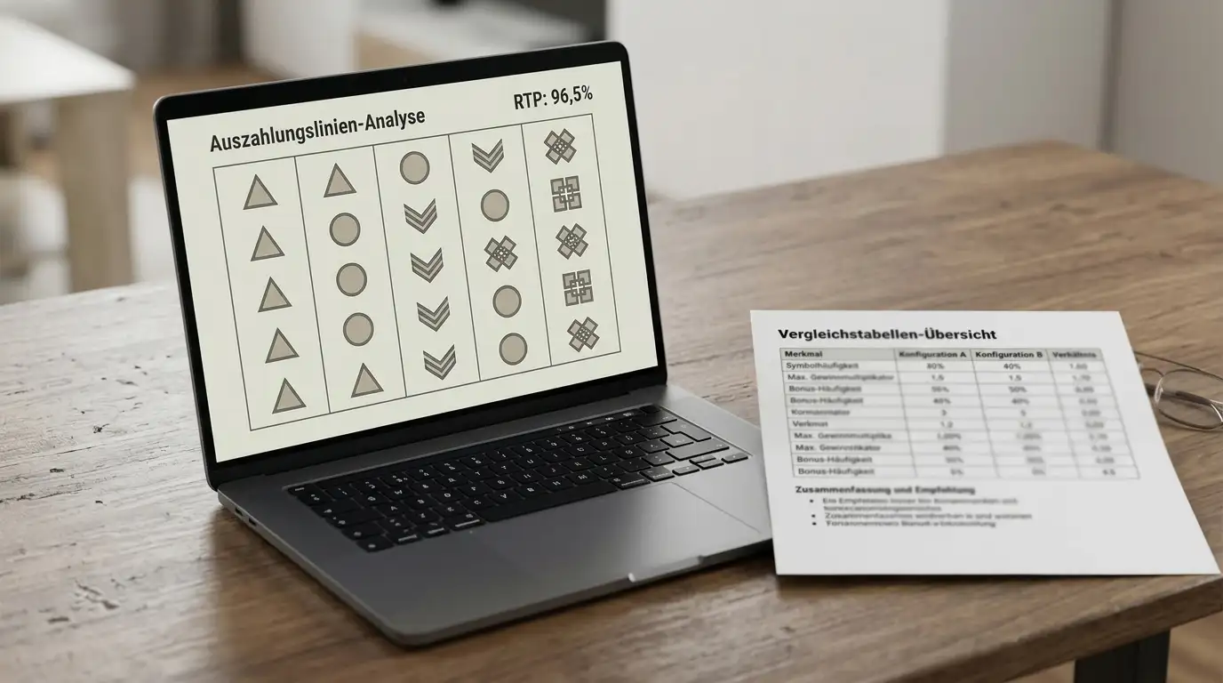 Vergleich verschiedener Spielautomaten-Hersteller auf einem Laptop