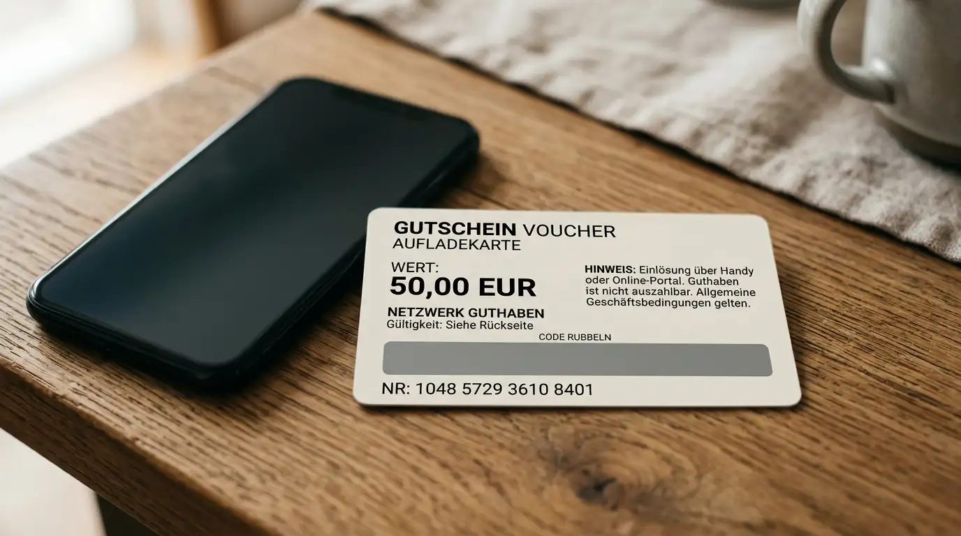 Prepaid-Gutschein mit verdecktem Code als anonyme Einzahlungsmethode