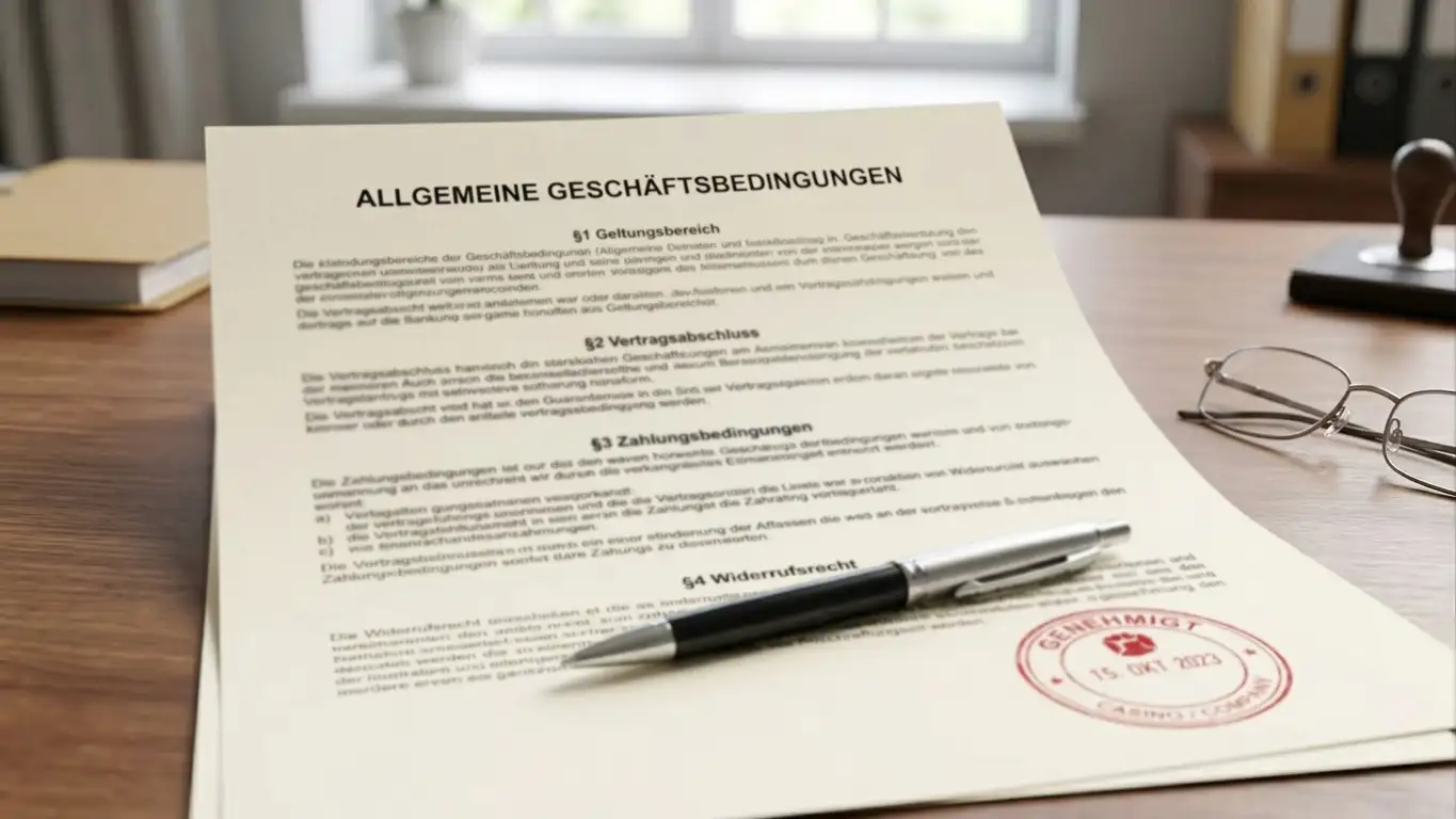 Willkommensbonus-Dokument mit gestempelten Bedingungen