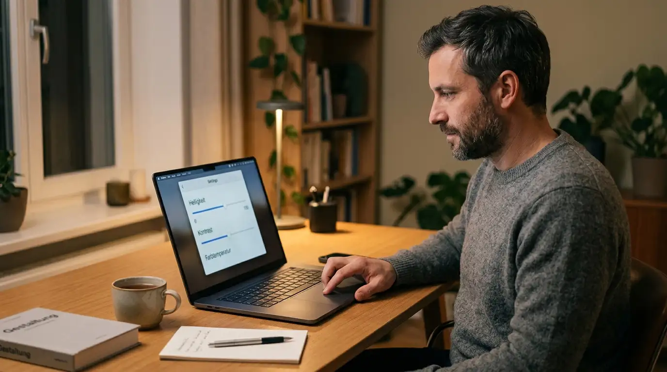 Person setzt am Laptop bewusst ein eigenes Einzahlungslimit im Spielerkonto