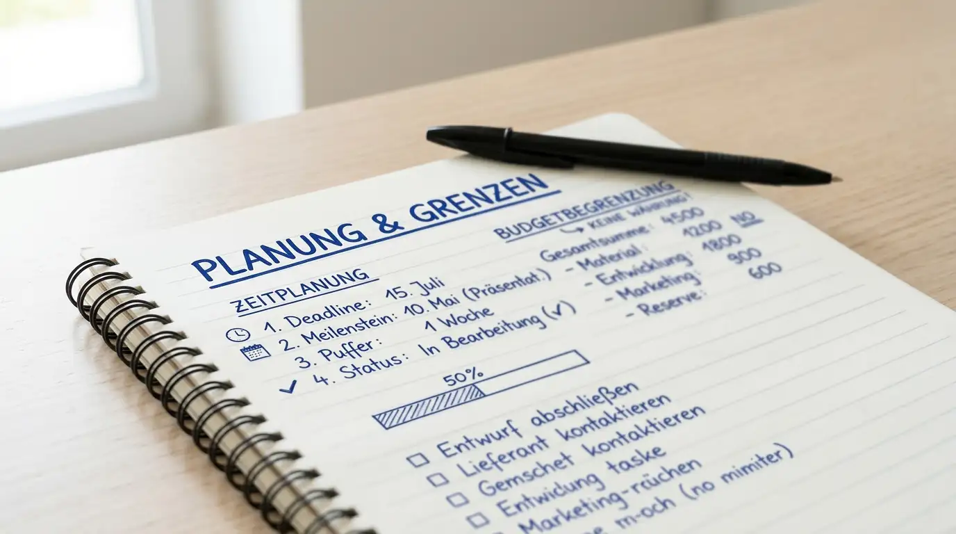 Notizblock mit Stift und handgeschriebenen Notizen zu Spiellimits